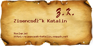 Zisencsák Katalin névjegykártya