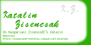 katalin zisencsak business card